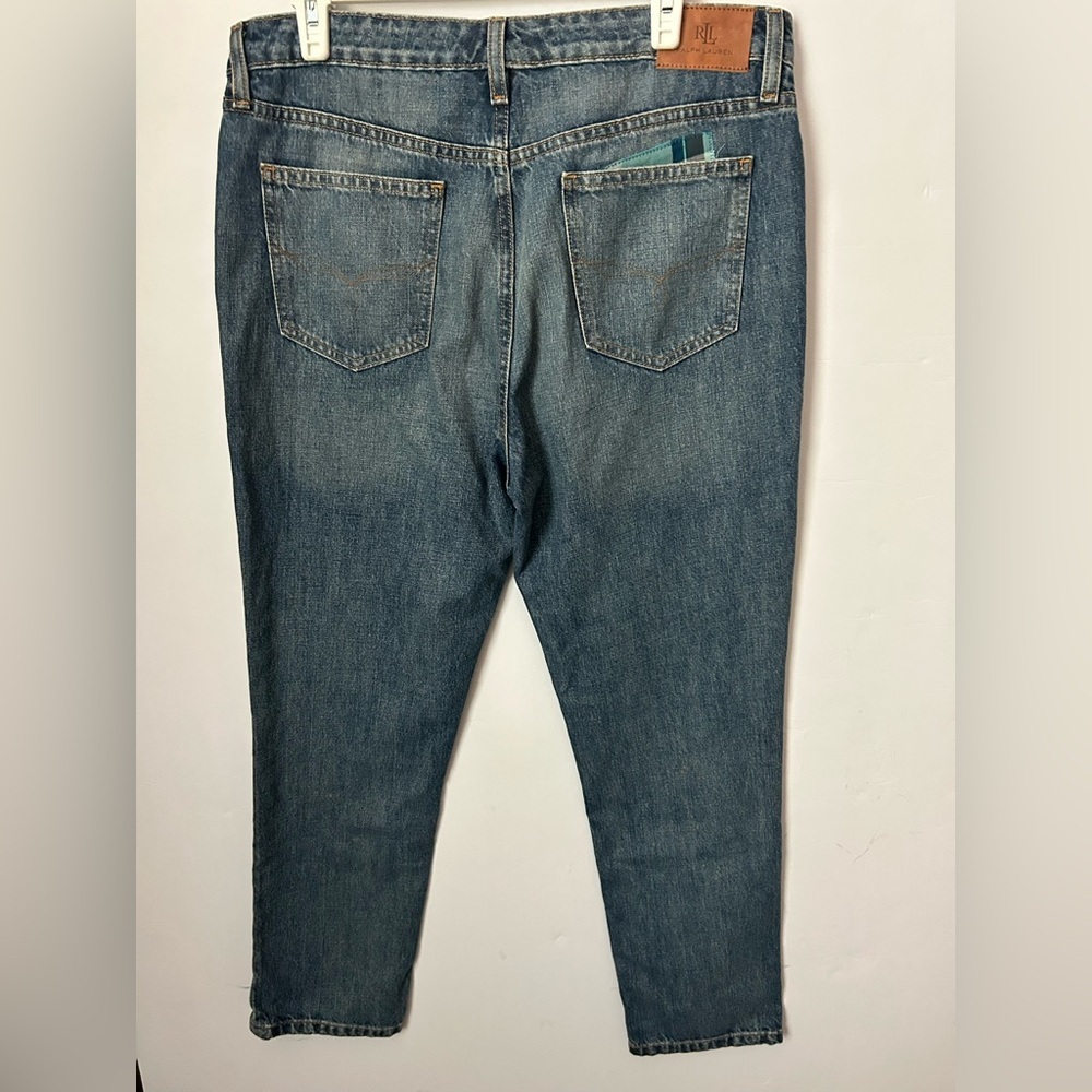 Lauren Ralph Lauren Patchwork Boyfriend Jeans Size 10 Black Label - Picture 9 of 12